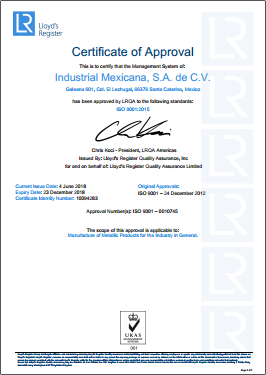 IM Acero ISO 9001:2015