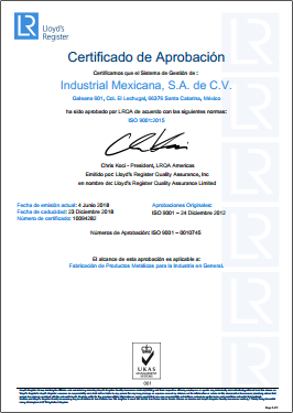 IM Acero ISO 9001:2015